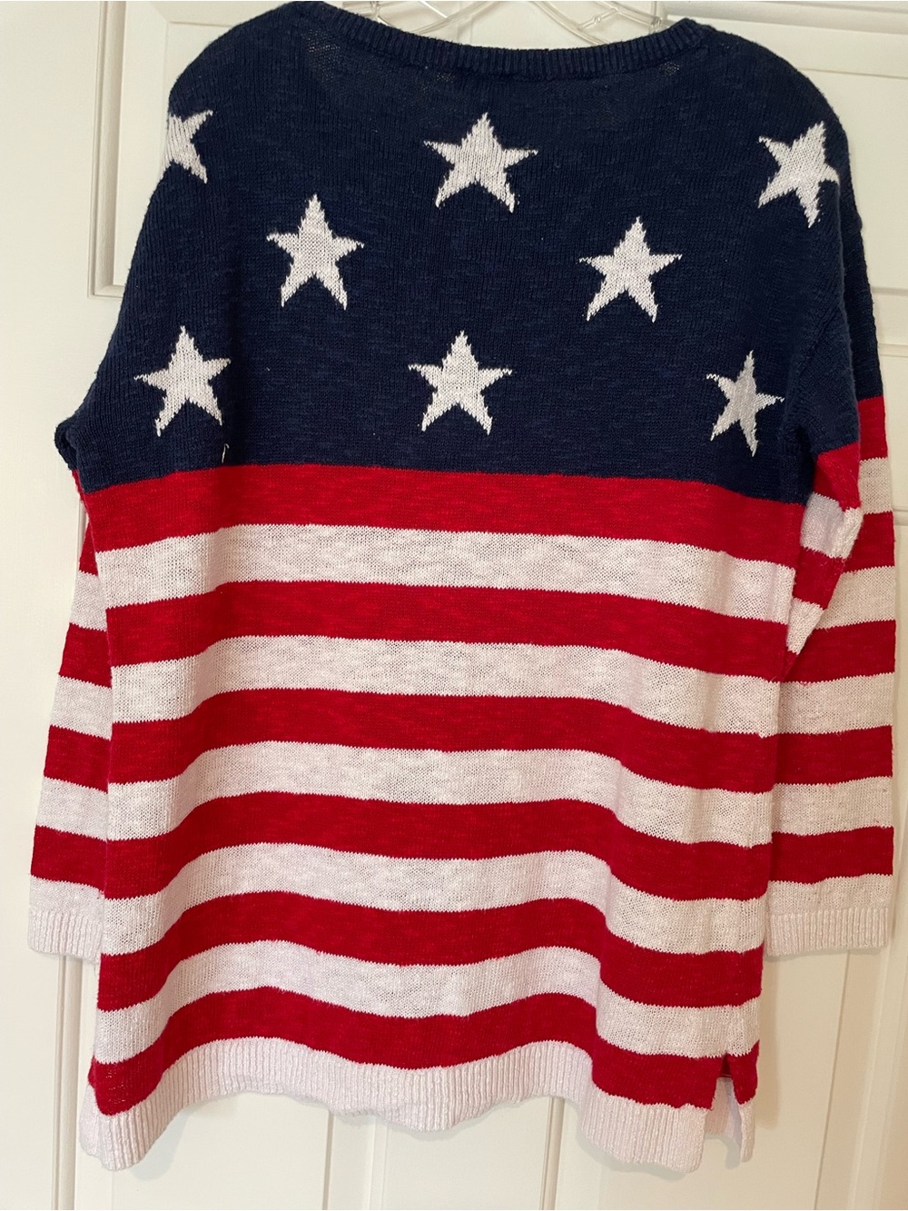 Talbots Americana Star & Stripe Knit Sweater - Red, White & Navy
